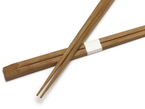 竹一番 炭化天削箸 23.5cm 先細 帯巻画像