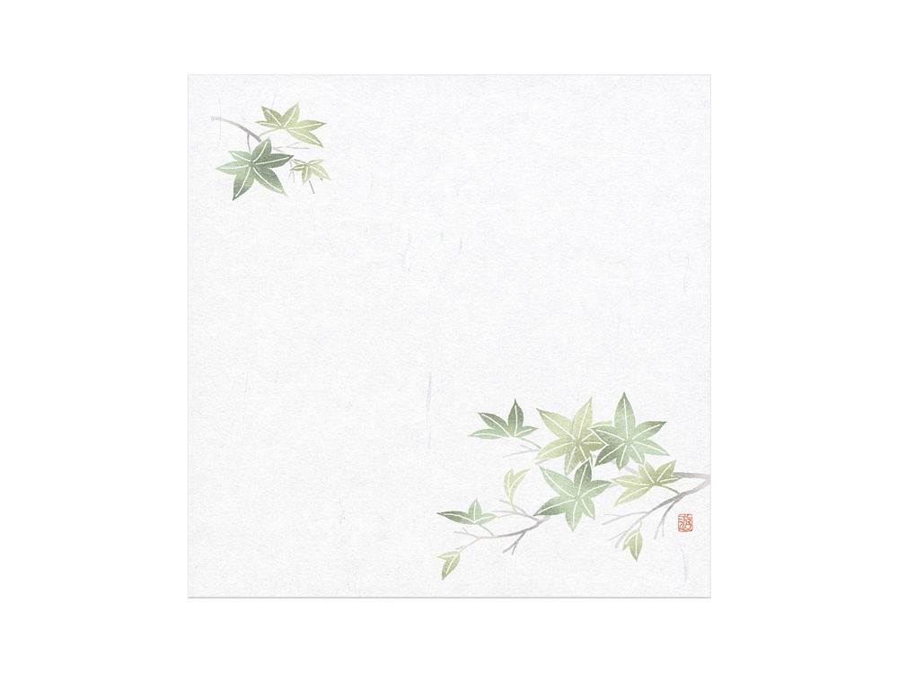 耐油雲流懐紙 12角 緑もみじ画像