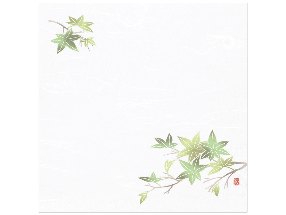 敷紙耐油天紙 雲流彩花 5寸 緑もみじ画像