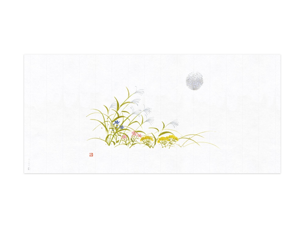掛紙中 彩時季 月に秋草画像